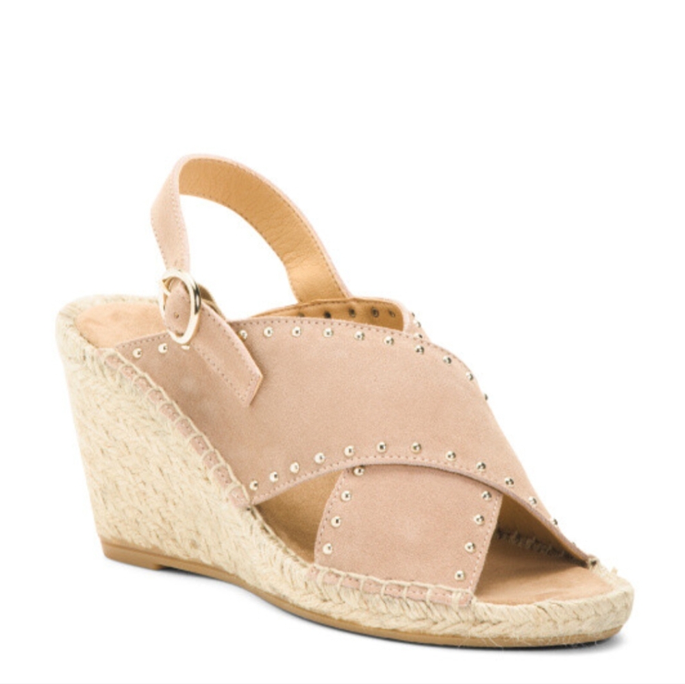 Anthropologie Maypol Handmade In Spain Suede Wedge Sandals 9 Like New